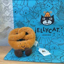 Jellycat Amuseables Pretzel Plush Bag Charm Keychain NWT Dust Bag Cute Gift