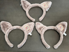 Great Wolf Lodge Ears Headbands Lot of 3 Gray Fuzzy NEW Never Worn 3x Three