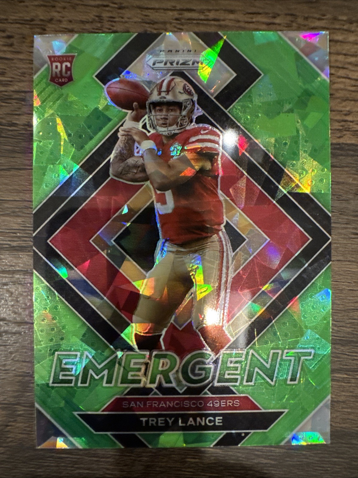 2021 Panini Prizm - Emergent Trey Lance #E-3 Green Ice Prizm (RC)
