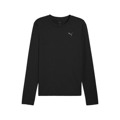 PUMA Cloudspun Ultra Soft Crew Neck Long Sleeve Athletic T-Shirt Mens Black Casu