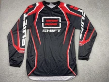 Shift Shirt Mens Medium Black Red Assault Jersey Motocross MX Long Sleeve Poly