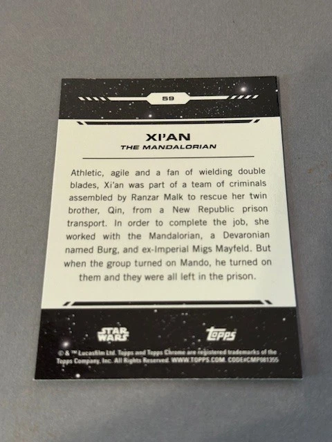 Xi'An Orange Refractor /25 Star Wars Topps Chrome Xian Mandalorian Natalia Tena - Image 3 of 3