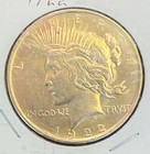 1922 Peace Silver Dollar AU Philadelphia Early Issue 90% Silver US Coin — photo 1