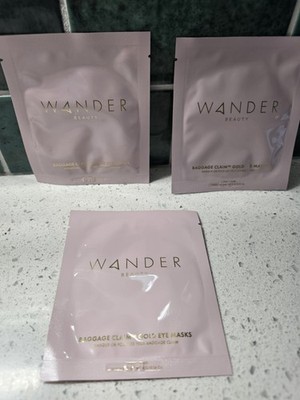 Wander Beauty 3 Baggage Claim Gold Eye Masks New And Sealed