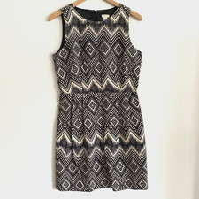 J Crew Women's Dress Size 6 Southwestern Summer Pleated Lined Aztec Navajo