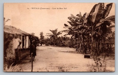 Vintage Douala Cameroon Postcard New Bell Scene by S.E.A. Cl. André