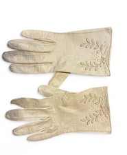 Aris of Paris Real Kid Ivory Vintage Gloves Original MPN 8243 - size 6.5