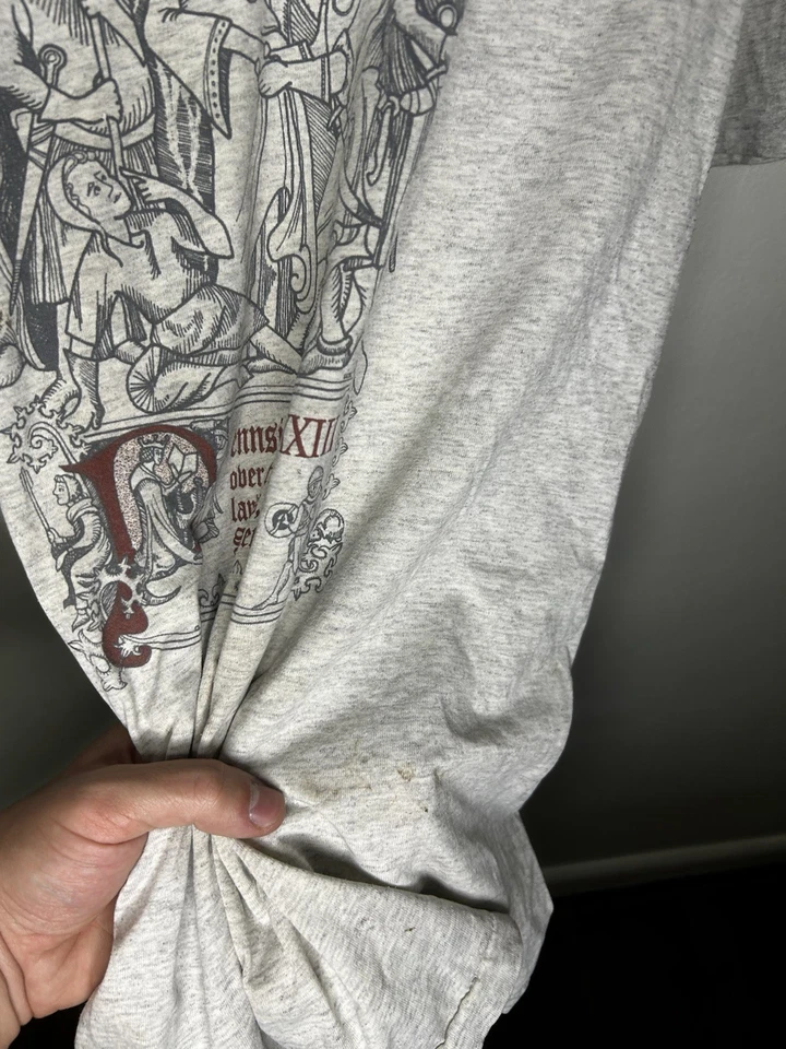 Vintage Pennsic War Renaissance Art T Shirt Xl Heathered Grey 90s Made In USA - Image 3 of 4