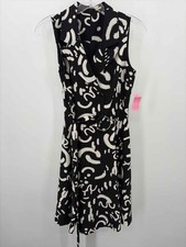 Pre-Owned Tahari Black Size 4 Knee Length Sleeveless Dress