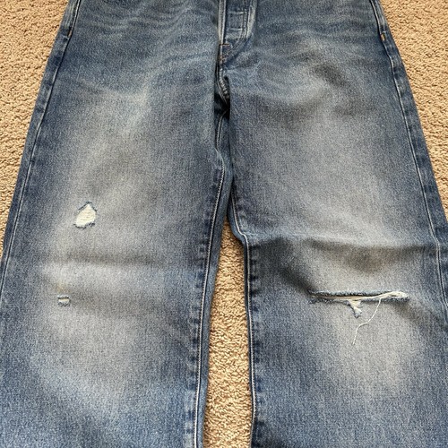 GAP Men's 90s Loose Baggy Slighty Ripped Jeans 30 Distressed Raw Hem Y2K - Picture 3 of 5