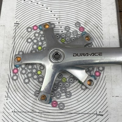 Vintage Shimano Dura-Ace FC-7701 Crankset 172.5mm 130 BCD Arms