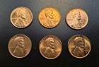 Uncirculated Lincoln Cents- Lot Of 6 Wheat Pennies-1940's And 1950's