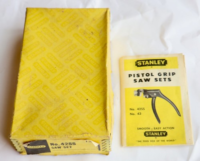 #ad Stanley No. 42SS Saw Set Box Instruction Sheet Dated 1961 Mt Top Tools $18.00