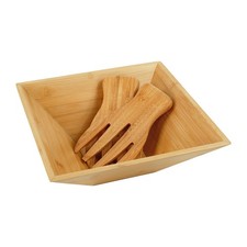 Salatschüssel Servierschüssel Salatschale Schüssel Salatbesteck Bowl Bambus