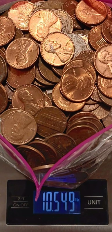 10 + LBS Bulk Circulated Lincoln Memorial  Pennies 1959-1981. 95% copper  