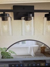 Farmhouse Bathroom Black Vanity Light 1.8 ft 3Light Wall Light Fixture