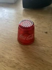 Vintage Bubble Glass Coca Cola Thimble Red Glass Decorative Thimble