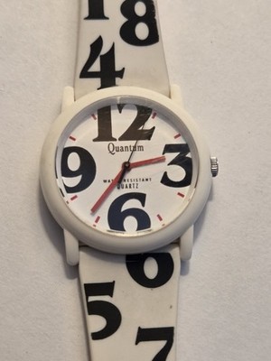 Quantum White Analog Watch with White Band - Water Resistance *new battery*
