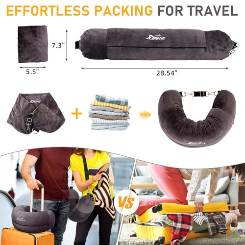 Travel Neck Pillow Stuffable with Clothes, Stuffable Neck Pillow for Travel, - Picture 6 of 6