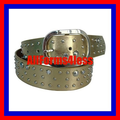 NEW SMALL S Gold Silver Buckle Rhinestone Stud Western Cowboy Girl