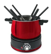 Swissmar Arolla 2 L / 2.1 QT 10 Piece Electric Fondue Set Red NEW