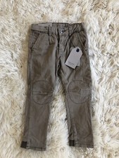 New Zara Boys Dark Chino Skinny Slim Knee Patch Pants Size 5