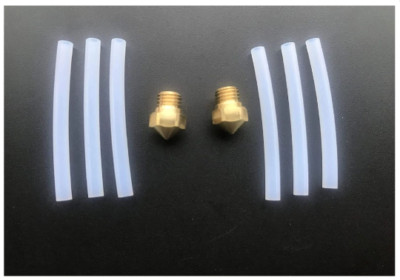 FlashForge Finder 3D Printer Kit Repair Parts, 2 Nozzles and 6 Teflon Tubes