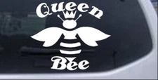 Queen Bee Honey Bee Big Font Car or Truck Window Laptop Decal Sticker 4X4.7
