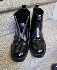 Zara Basic Size Euro 36 Women/Girls Front Zip Up Black Boots