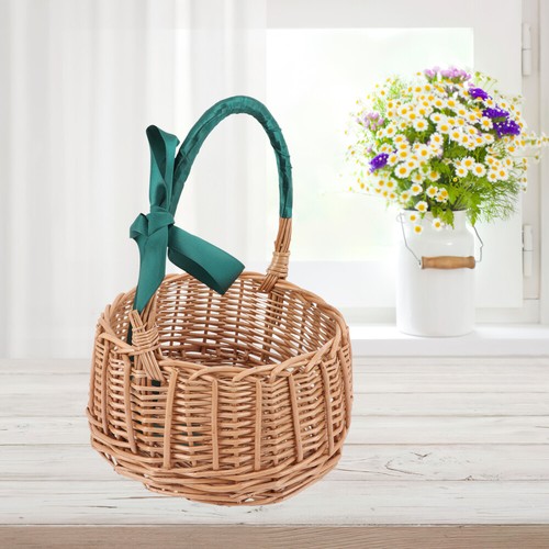 Rattan Flower Basket Woven Wicker Storage Baskets Decorative with Handle Child - Picture 8 of 12