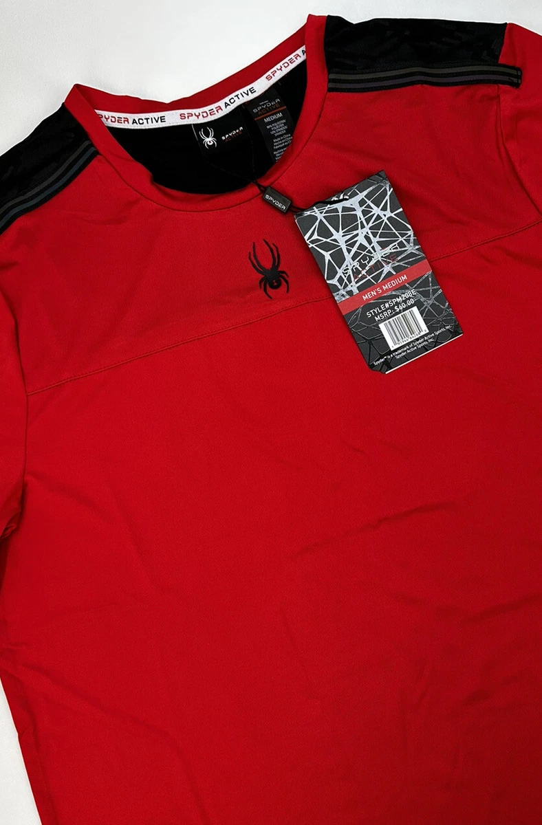 Spyder Active Tshirt Mens Medium Red SPM208 Stretch Active Wear NWT $60 |  eBay