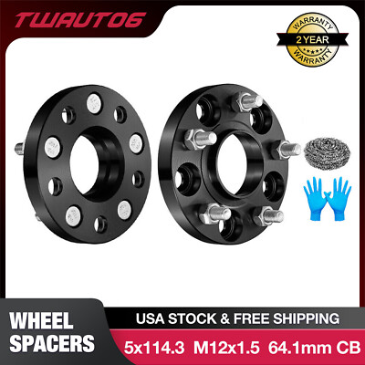 2PCS 20mm Hubcentric Wheel Spacers 5x4.5 5x114.3 for Honda Civic Acura TL RSX