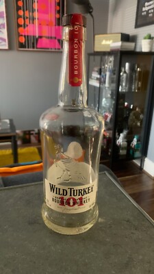Wild Turkey 101 Bourbon Whiskey leere Glasflasche 70cl Arts & Crafts