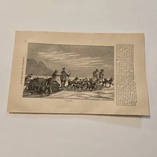 A Dog Team Sledding Canada c. 1864 Engraving (367)
