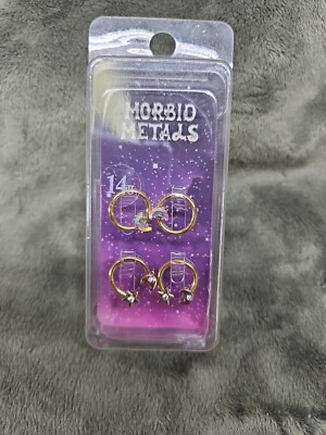 2 Pair MORBID METALS 14 GAUGE SPARKLE MOON STAR NEW NEVER USED