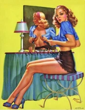 1940's Vintage D'Ancona Burlesque Curtain Call Pin-Up Print Cheesecake Fine Sexy