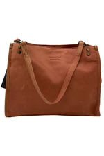 American Leather Co. Lenox Triple Entry Satchel Desert Rose