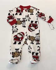 Carters Baby Christmas Footed Pajamas 6 Months Fleece Zip Sleep N Play Cute Pjs