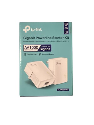 TP-Link AV1000 Gigabit Powerline Network Extender TL-PA7017 Starter Kit