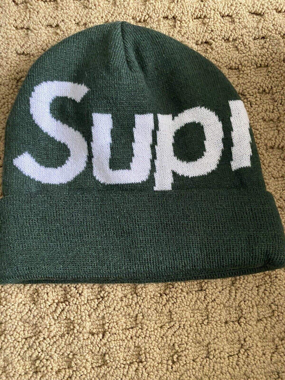 SUPREME F/W 2014 teal beanie with pom