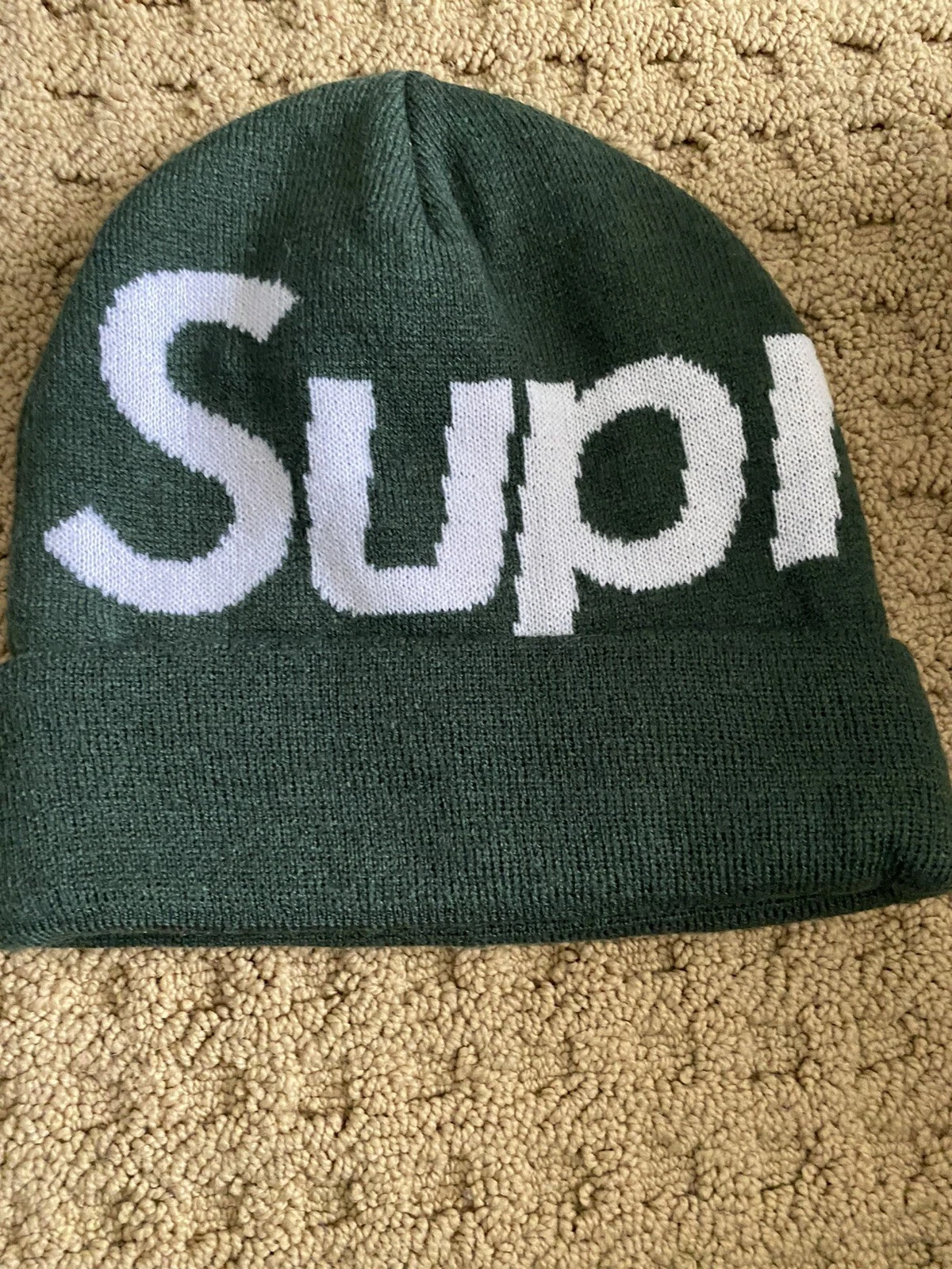Bonnet Supreme Big Logo vert Ss Fw 13 14 15 boîte bogo 