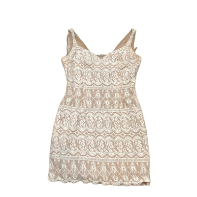 cache white beaded dress NWT CACHE White Embroidered Beaded Front Dress Top S 2-4 XL 12-14