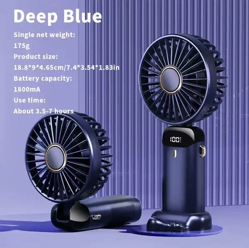 Mini Ventilador Portátil de Mano 5 Velocidades Plegable Enfriador Refrigeración USB Ventilador Recargable - Imagen 11 de 13