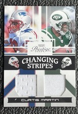 🔥CURTIS MARTIN 2006 PP CHANGING STRIPES 2 COLOR GAME USED JERSEY #'d /250!🔥