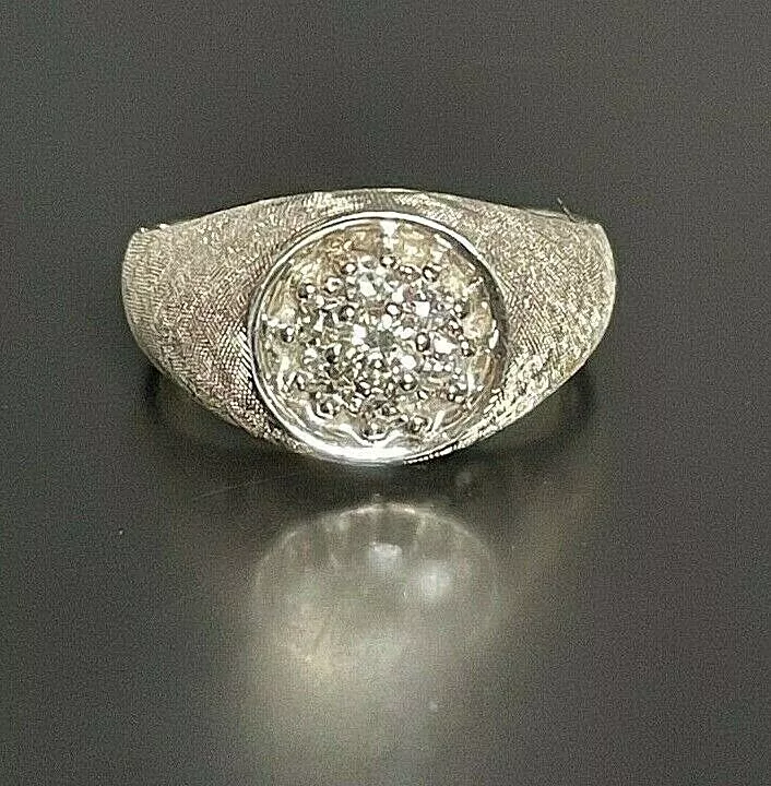 Mens signet deals ring white gold