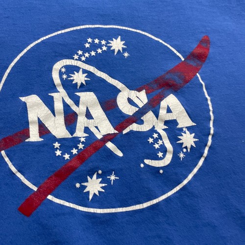 Vintage Nasa T Shirt Adult Medium Blue Logo Space Mens Single Stitch 90s - Picture 4 of 9