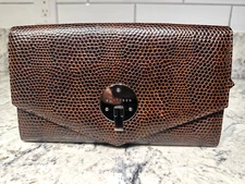 SMYTHSON OF BOND STREET Brown Leather w/Chrome Accents Large Lux Travel Wallet