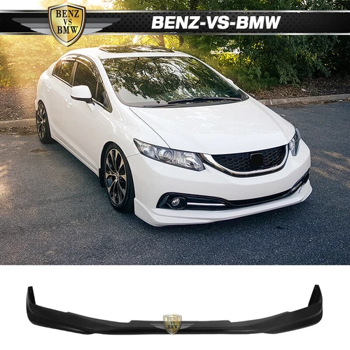 Fits 13-15 Honda Civic Sedan Modulo Style Front Bumper Lip Spoiler Unpainted PU