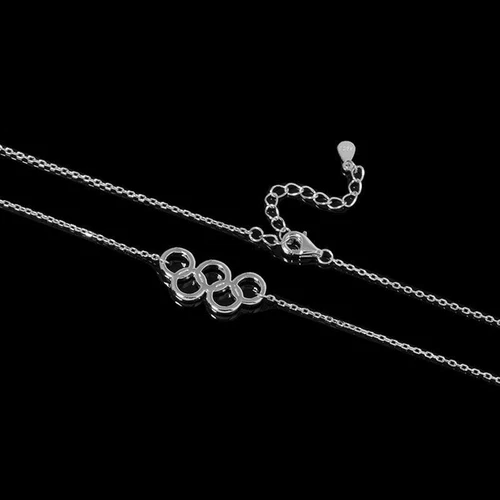 2025Nuovo oro e argento olimpico cinque anelli collana ciondolo 2 pezzi - Foto 4 di 9