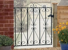 Regent Scroll Garden Gates 838mm to 991mm GAPS x 914mm H Galvanised Metal Iron